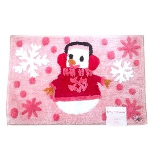 New! Betsey Johnson Pink Snowman Bath Rug